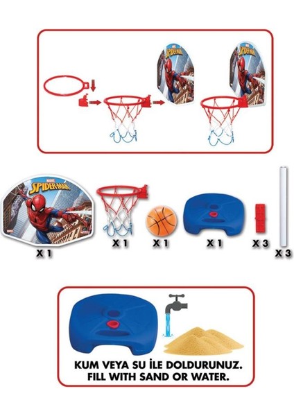 03404 Spiderman Ayaklı Basket Potası -Dede