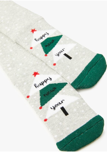 Yılbaşı Temalı Havlu Çorap Yılbaşı Ağacı Detaylı modelleri