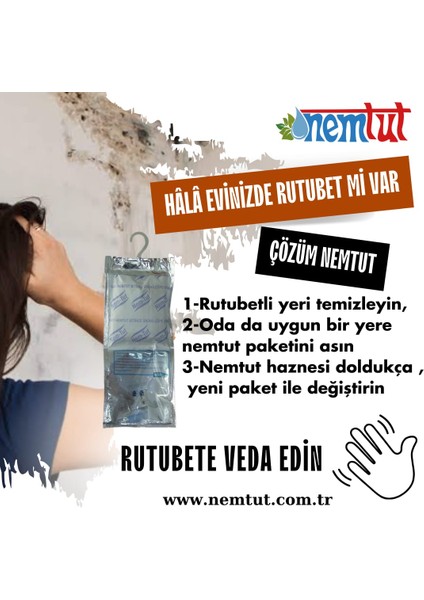 Nem Alıcı Önleyici Rutubet Küf Giderici Emici Korozyon Önleyici Koku Giderici 1 kg 1 Kutu 2 Paket