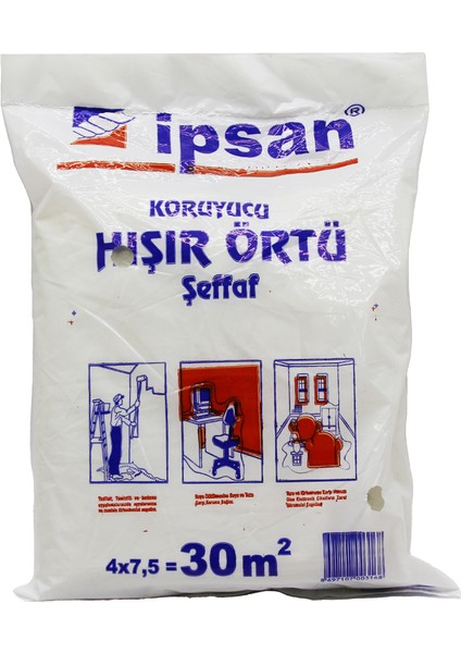 30-M2 = 4 x 7.5 mt Hışır Şeffaf Koruyucu Örtü (4767) - CPB2446-9110