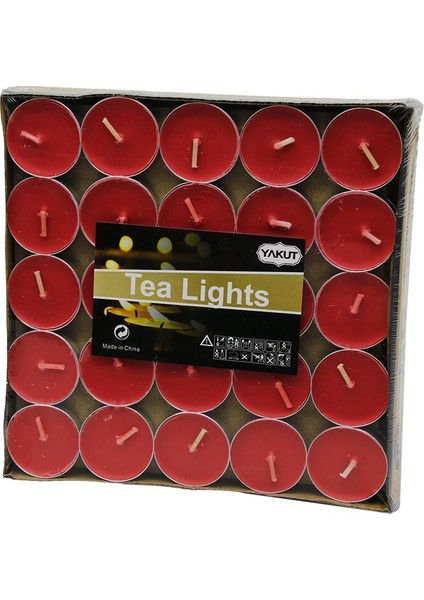 50 Parça Kırmızı Tea Light Mum (4767) - CPB5512-1031