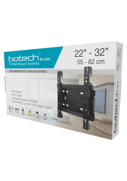 BS-2232 Sabit Tv Askı Aparatı 55 x 82 cm  (4767) - YLT1507-9367