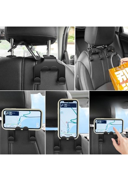 Araç Koltuk Arkasına Takılabilen Çantapoşet Askılıklı Telefon Tutuculu Düze - YLT6703-4845