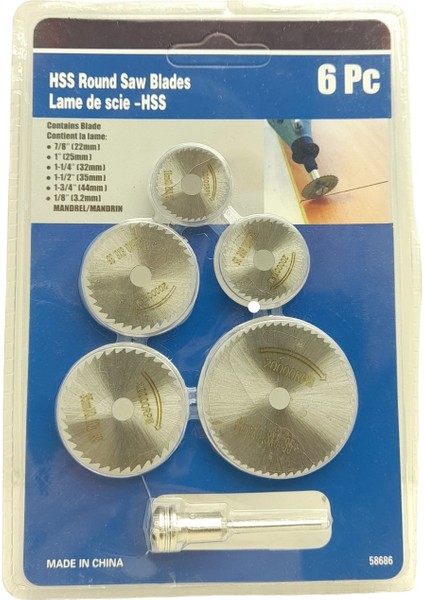 6 Parça Mini Yuvarlak Testere Bıçakları 22 - 44 mm (4767) - LKM9993-7372