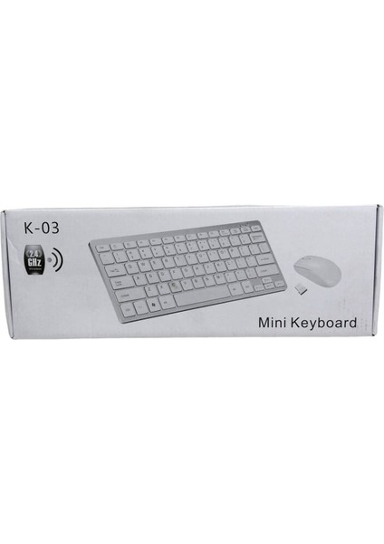 K-03 Mini Beyaz Wıreless Kablosuz Klavye Mouse S PL-395 (4767) - CPB7150-1605