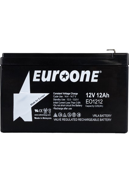 Euroone EO-1212 12 Volt - 12 Amper Akü (151 x 98 x 95 Mm) (4767) - CPB8746-9873