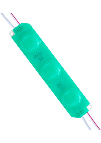 Modül LED 12V 3W Yeşil 2835 93 x 21 mm IP65 220-240LM 180 Derece (4767)