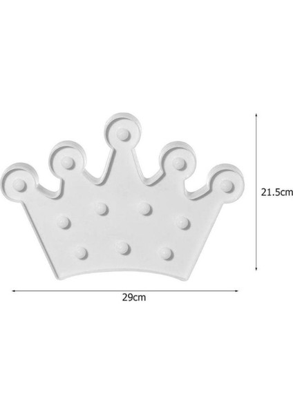 3D Dekoratif Pilli Kraliçe Tacı Model LED Masa ve Gece Lambası (4767)