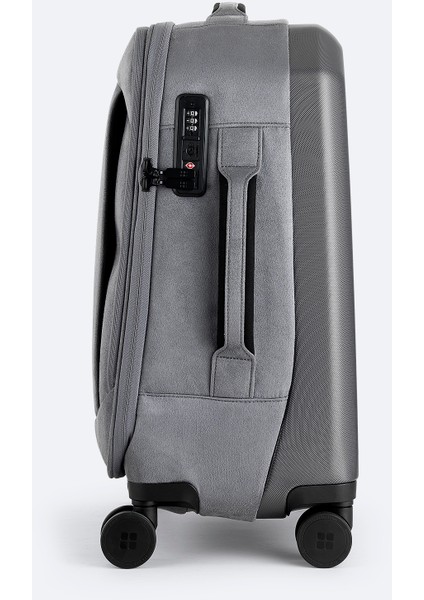 Erkek Gri Laptop Bölmeli Kilitlenebilir Küçük Boy Bavul B008105