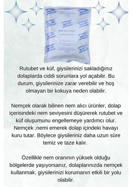 Nemçek Nem Emici Çekici Rutubet Alici Küf Önleyici Kötü Koku Giderici 2000 gr (10 Paket)