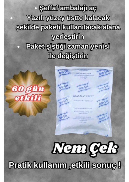 Nemçek Nem Emici Çekici Rutubet Alici Küf Önleyici Kötü Koku Giderici 2000 gr (10 Paket)