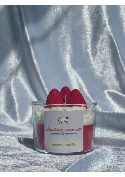 Strawberry Kırmızı Vanilya Kokulu Hediyelik Aromaterapi Mum Sevgiliye Tütsü Arınma Akış fiyatları