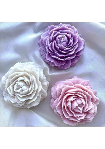 Orta Boy ( 8.5 cm Çap )Şakayık Çiçek Mum Silikon Kalıbı