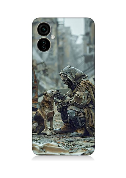 Tecno Camon 19 Neo Uyumlu Köpek ve Adam Desenli Silikon Kılıf