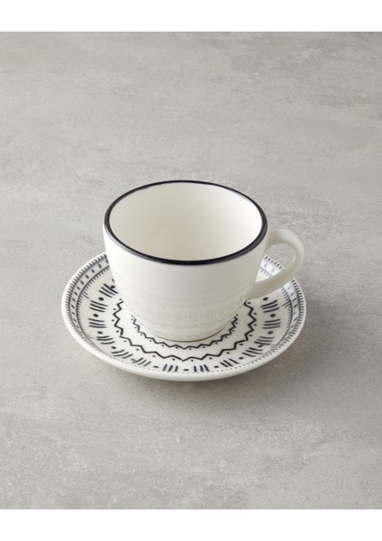 Deco Bone Porselen 4 Parça 2 Kişilik Fincan Takımı 220 ml Siyah modelleri