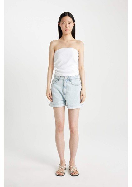 Slim Fit Dar Kesim Fitilli Kaşkorse Straplez Bluz C9170AX24SM fiyatları