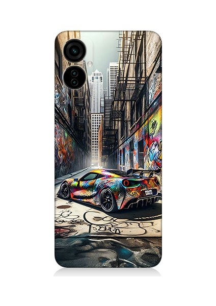 Tecno Camon 19 Neo Uyumlu Renkli Grafiti Desenli Silikon Kılıf