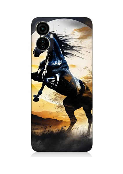 Tecno Camon 19 Neo Uyumlu Şaha Kalkmış At Desenli Silikon Kılıf