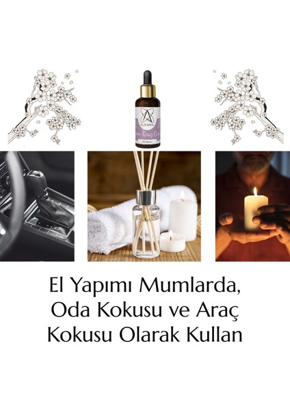 30 ml Fırsat Boy Japon Kiraz Çiçeği Esansı Mum Yapımı ve Oda Nemlendirici Kokusu