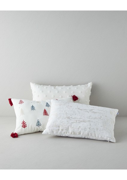 Pinejoy Nakışlı Dekoratif Kırlent 33X50 cm Ekru modelleri