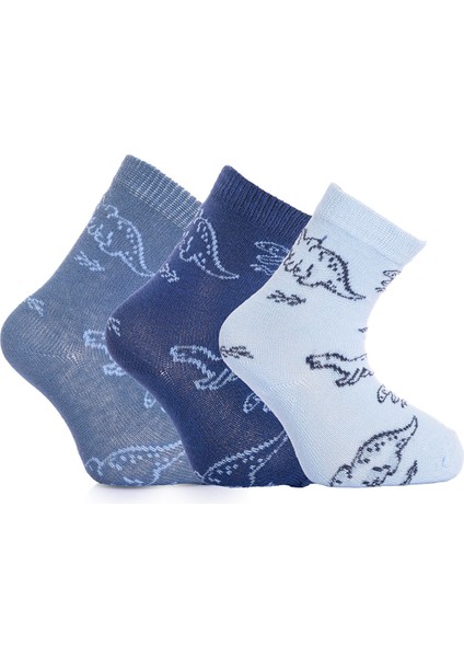 HelloBaby Dinozor Desenli Erkek 3lü Soket Çorap Erkek Bebek