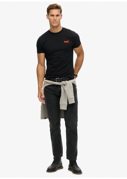 Bisiklet Yaka Siyah - Turuncu Erkek T-Shirt M1011245AAOC_ESSENTIAL Logo Emb Tee fiyatları