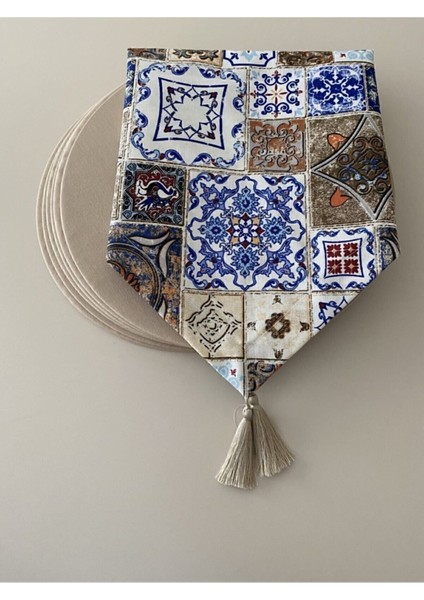 Çini Desenli Runner ve Supla Seti