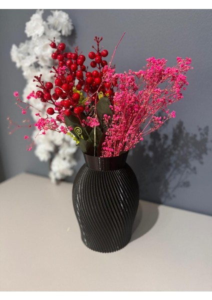 Tekno Trust Modern Şık ve Dekoratif Dayanıklı Boncuk Vazosu | Salon- Seramik Görünümlü Plastik Vazo fiyatları