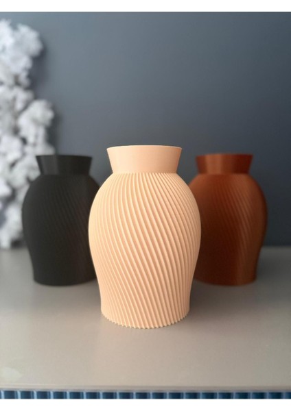 Tekno Trust Modern Şık ve Dekoratif Dayanıklı Boncuk Vazosu | Salon- Seramik Görünümlü Plastik Vazo modelleri