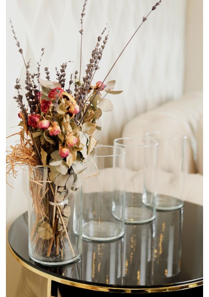 Tekno Trust 4'lü Cam Vazo Seti - 20X10 cm Modern ve Şık Dekoratif Vazo Seti fiyatları