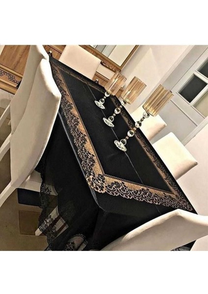 Tekno Trust Flaş Ürünler Siyah Tül Masa Örtüsü 160 x 220 Dersiz Masa Örtüsü Kare Masa Örtüsü Out