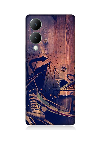 Vivo Y17S Uyumlu Karanlık Tiyatro Desenli Silikon Kılıf