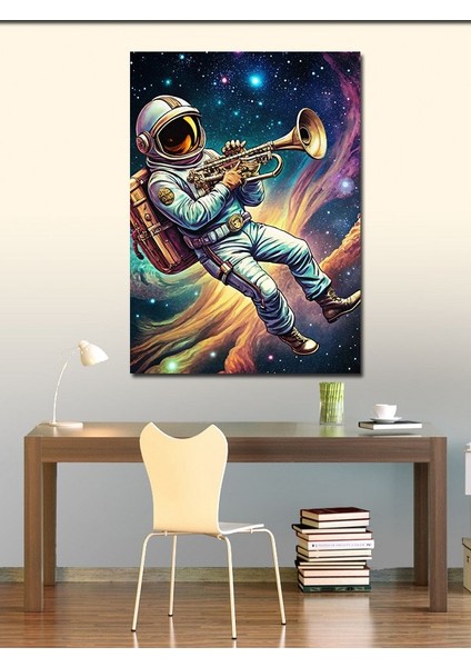 Kanvas Tablo Trompet Çalan Astronot