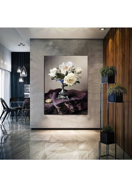 Saksılı Çiçek Tablosu|yağlı Boya Efektli Çiçek Tablosu Sç8 Harika Bir Ev