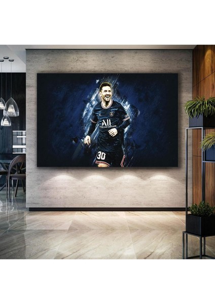 Lionel Messi Paris Saint Germain Futbol Football Player Yatay Kanvas Tablo