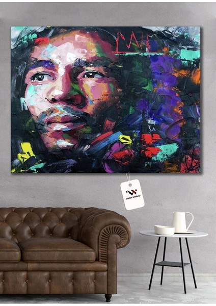 Yağlı Boya Görünümlü Bob Marley Kanvas Tablo
