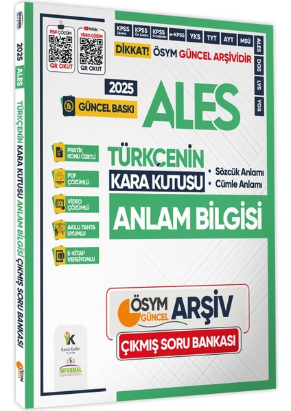 2025 ALES Türkçenin Kara Kutusu ÖSYM Çıkmış Soru Bankası 4’lü Set
