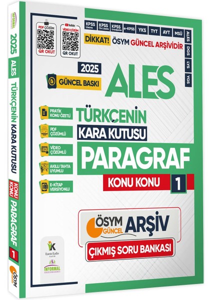 2025 ALES Türkçenin Kara Kutusu ÖSYM Çıkmış Soru Bankası 4’lü Set