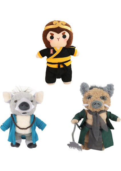 3 Parçalı Set 23 cm Siyah Mitoloji Siyah Goku Maymun Oyuncak Peluş (Yurt Dışından)
