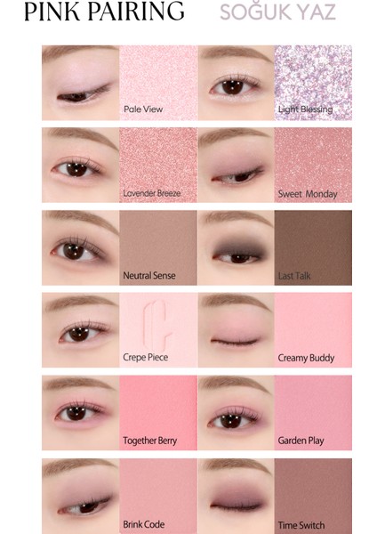 Hafif Dokulu Yoğun Renklere Sahip Göz Farı Paleti CLIO Pro Eye Palette Air (04 Pink Pairing)