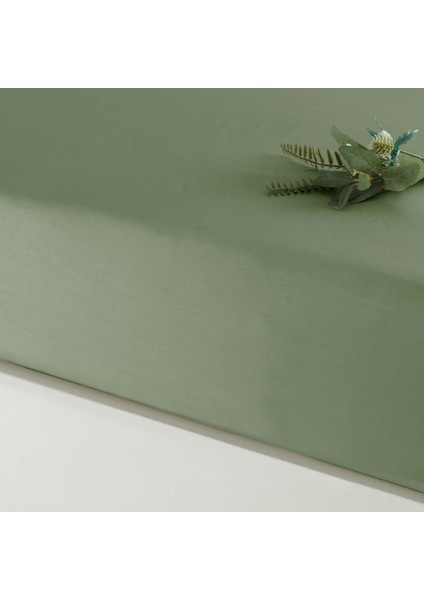 Mix&match Pamuk Saten King Size Lastikli Çarşaf Koyu Yeşil