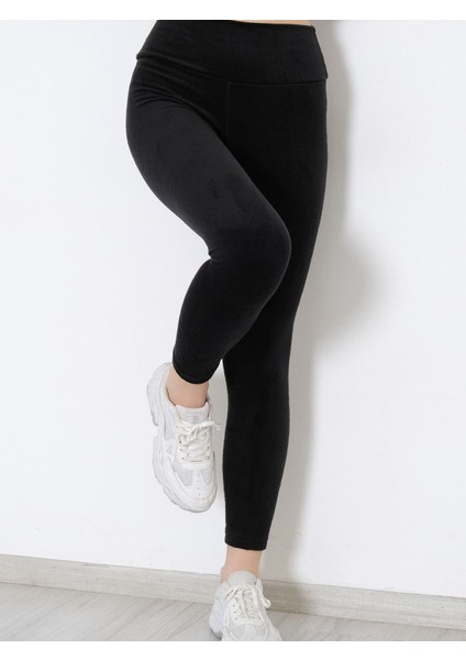 Kız Çocuk Kışlık Kadife Tayt Full Likralı Yüksek Bel (9-14 Yaş