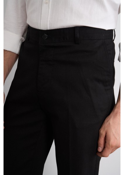 Mentality 8112 Erkek Yan Cep King Gabardin Pantolon Siyah modelleri