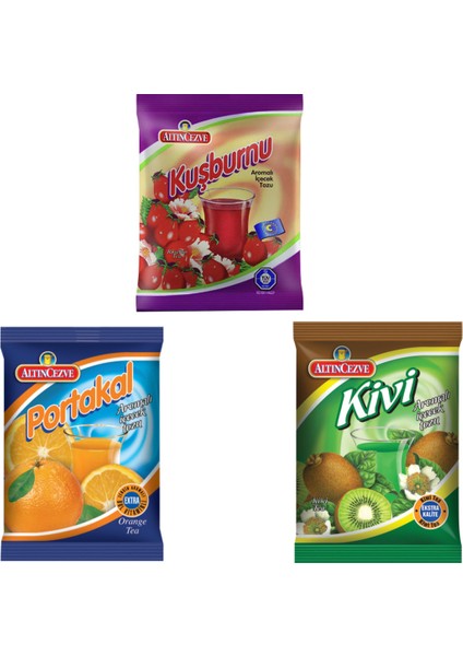 Altın cezve Toz Içecek (Kivi + Portakal + Kuşburnu) 3'lü x 250 gr
