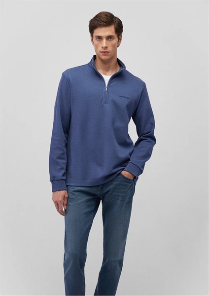 Mavı M0S10252-87737 Oceana Erkek Regular Yarım Fermuarlı Modellı Sweatshırt