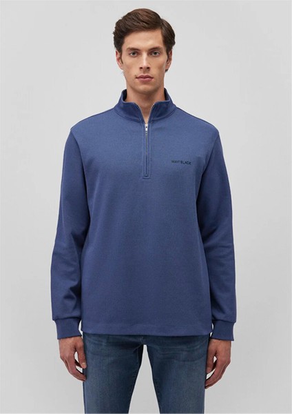 Mavı M0S10252-87737 Oceana Erkek Regular Yarım Fermuarlı Modellı Sweatshırt