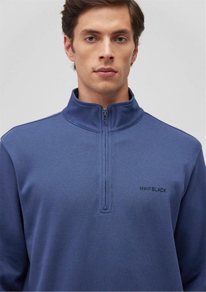 Mavı M0S10252-87737 Oceana Erkek Regular Yarım Fermuarlı Modellı Sweatshırt indirimleri