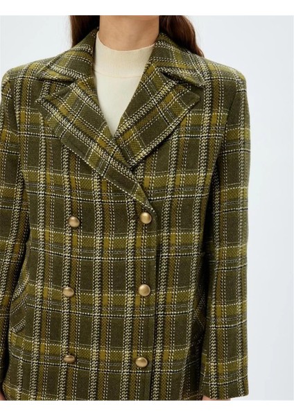 5WAK00332EW 8c5 Hakı Ekose Kadın Outerwear Mont