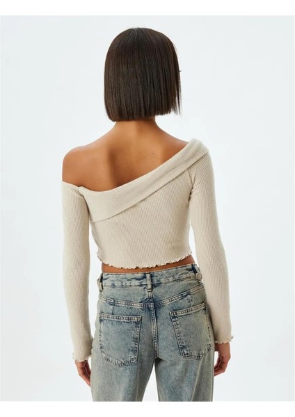 5WAL10722IK 057 Bej Genc Kız Jersey Kazak fırsatları