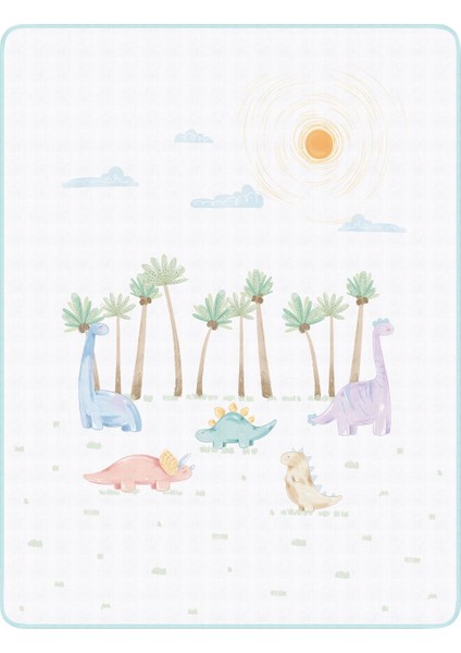 Dino 100% Pamuk Çift Taraflı Biyeli Müslin Battaniye